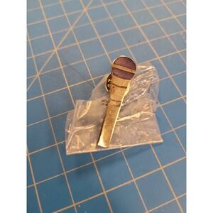 Microphone Lapel Pin Mic Brooch Tie Tack DJ Singer Musician Gift Accessory